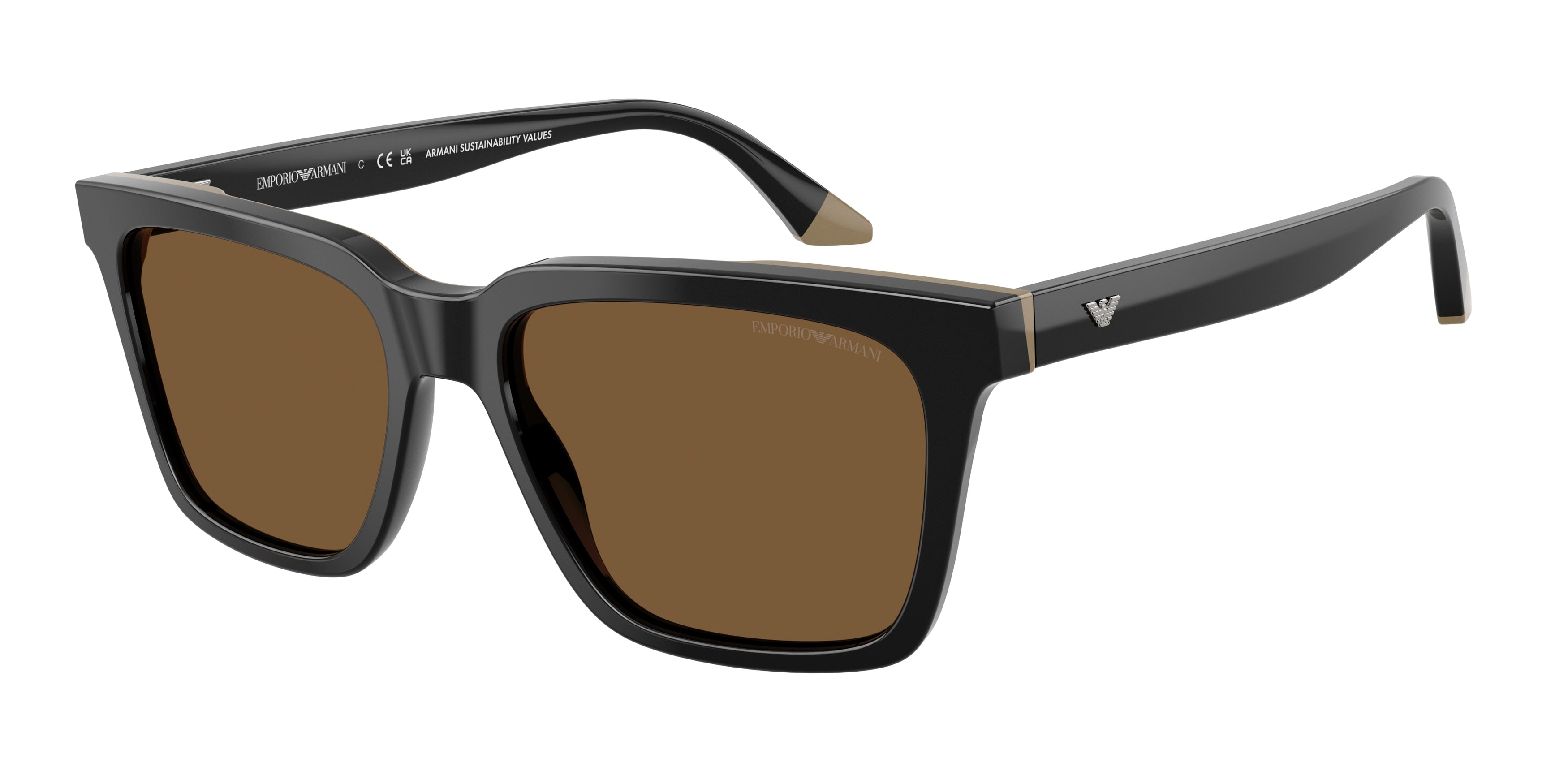 EMPORIO ARMANI 0EA4260 BLACK/BEIGE square sunglasses by EMPORIO