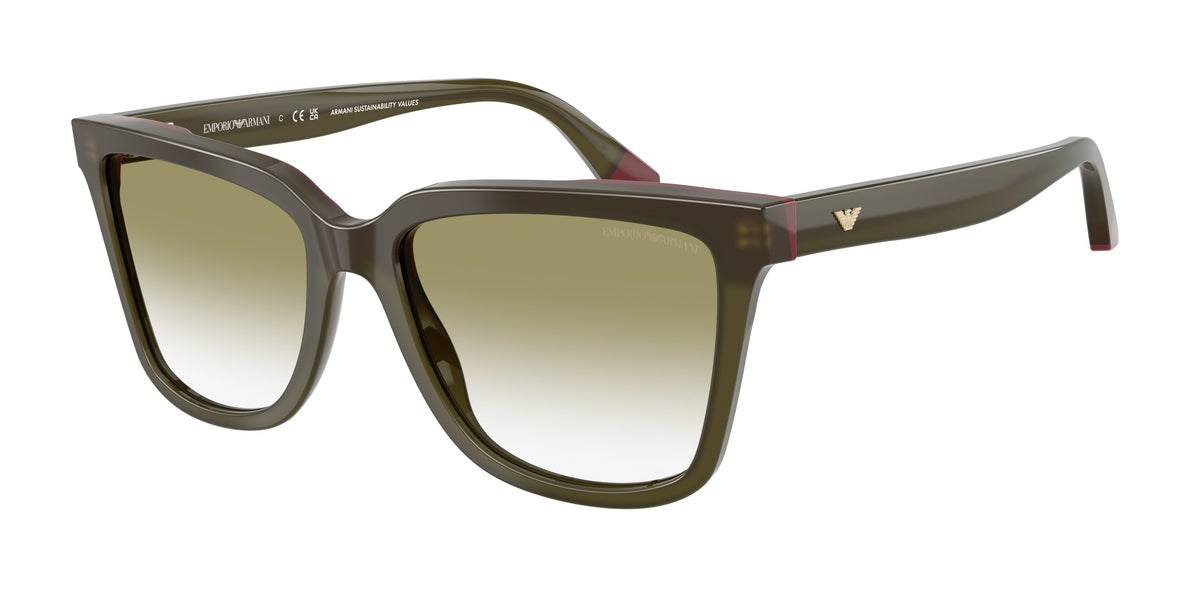 EMPORIO ARMANI 0EA4261 OPAL GREEN/BORDEAUX irregular sunglasses by EMPORIO