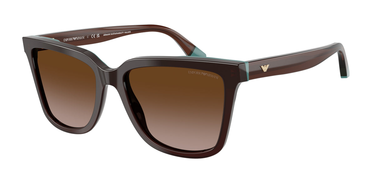 EMPORIO ARMANI 0EA4261 TRANSPARENT BROWN/TEAL irregular sunglasses by EMPORIO