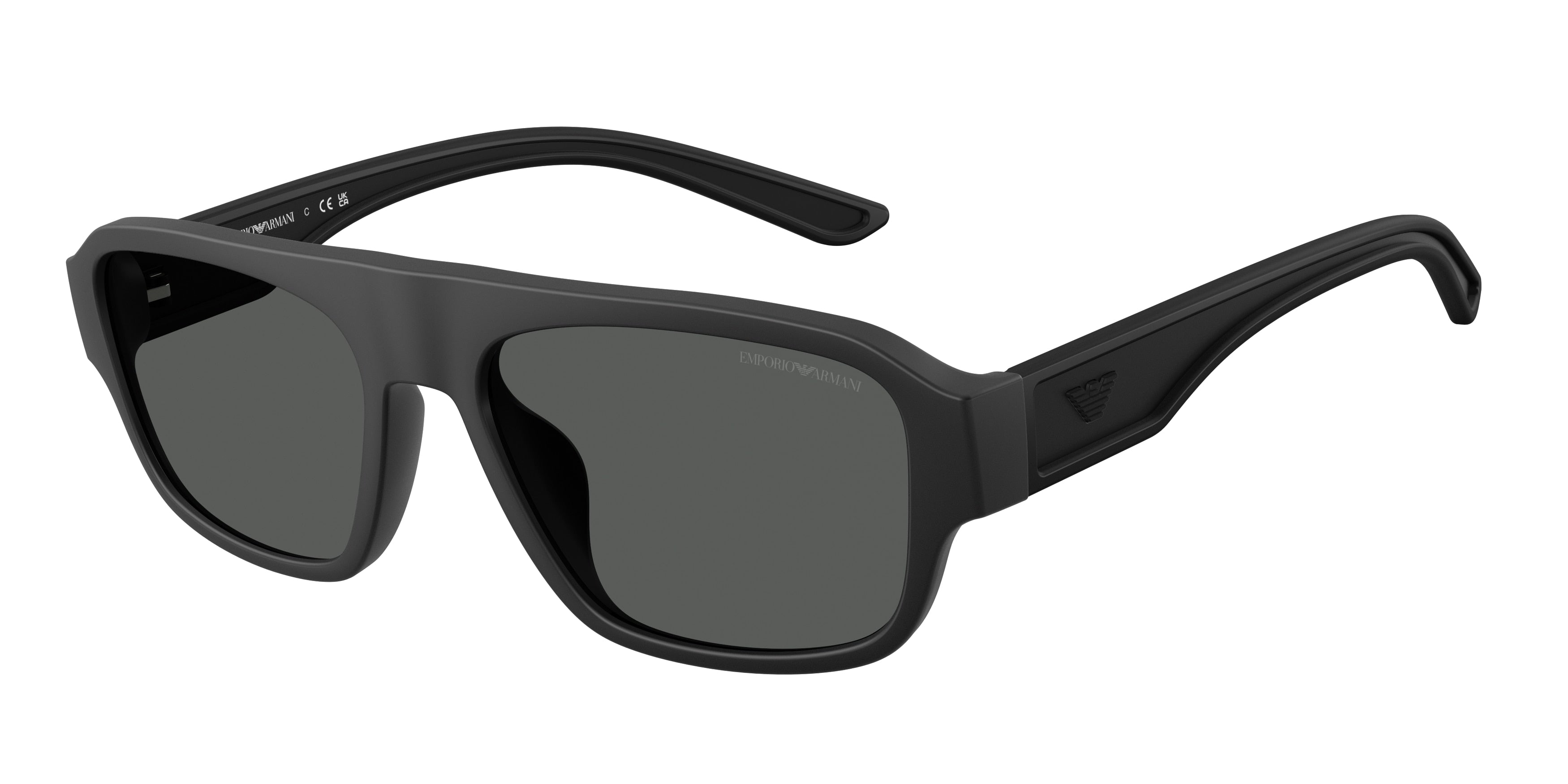 EMPORIO ARMANI 0EA4266U RUBBERIZED MATTE BLACK irregular sunglasses by EMPORIO