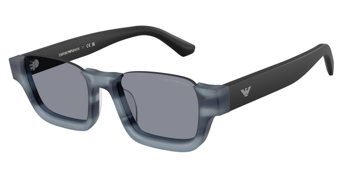 EMPORIO ARMANI 0EA4268U STRIPED HAVANA BLUE irregular sunglasses by EMPORIO