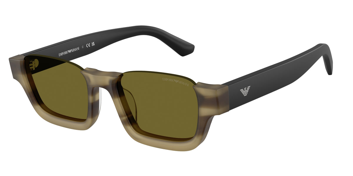 EMPORIO ARMANI 0EA4268U STRIPED HAVANA GREEN irregular sunglasses by EMPORIO