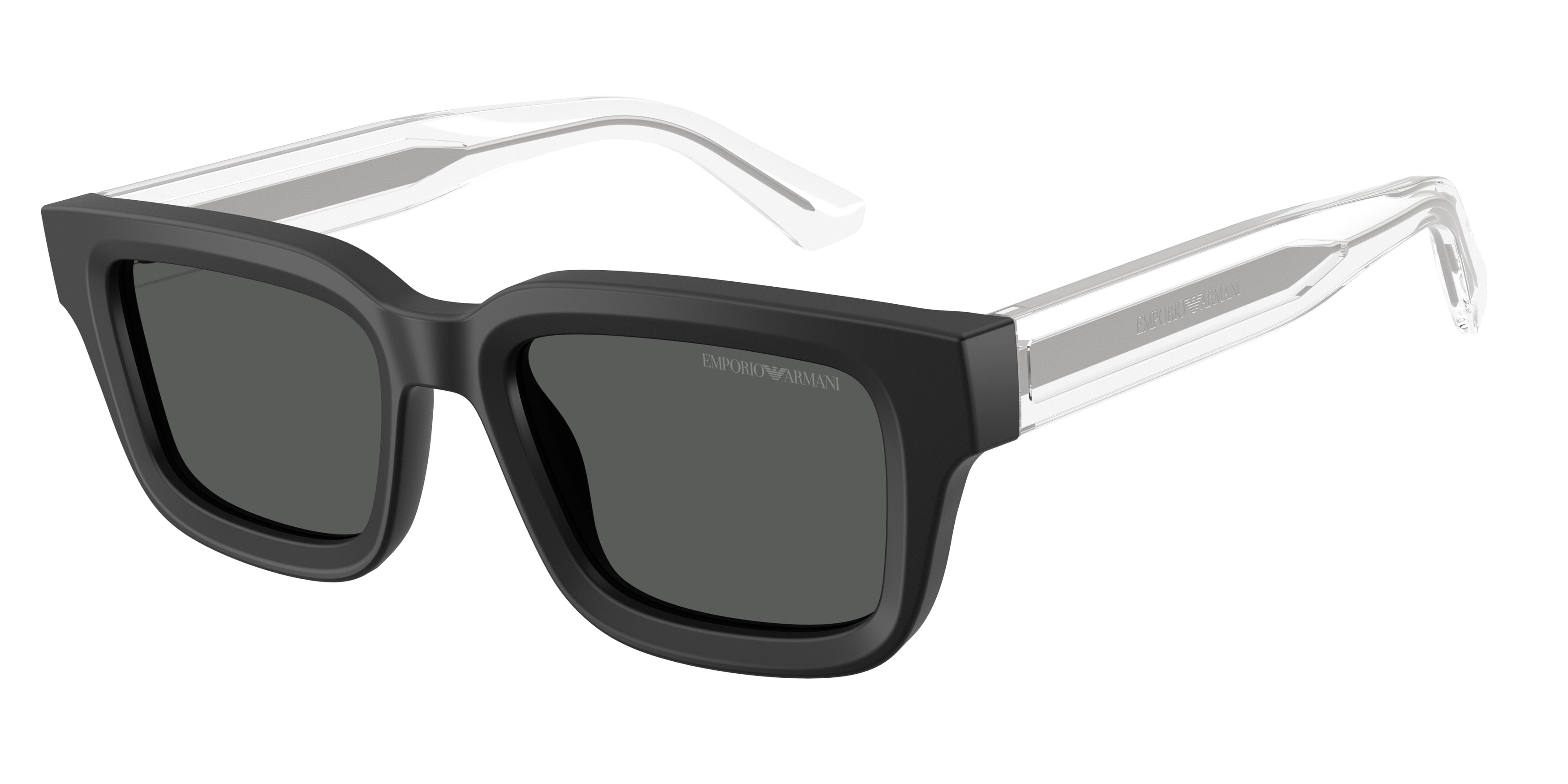 EMPORIO ARMANI 0EA4270 MATTE BLACK irregular sunglasses by EMPORIO