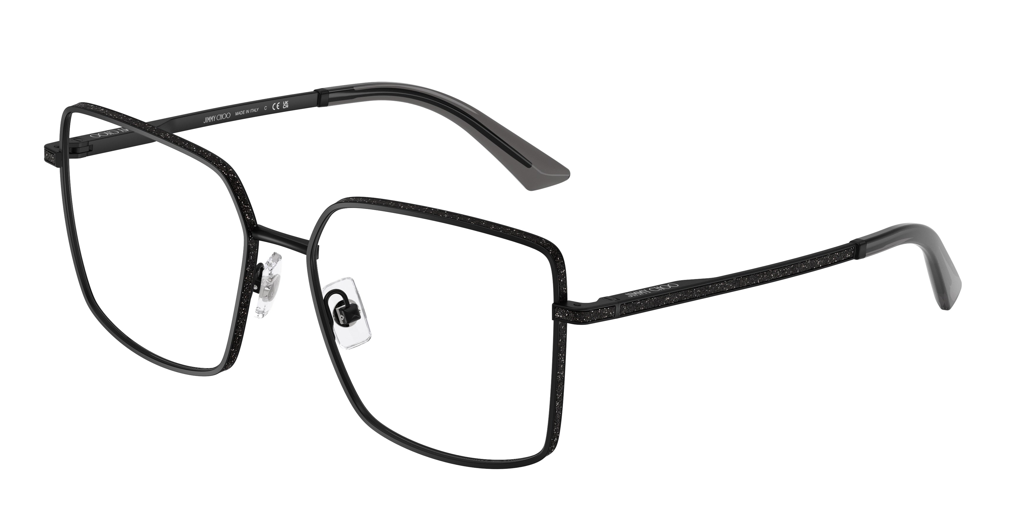 Jimmy Choo 0JC2017J MATTE BLACK square glasses by Jimmy