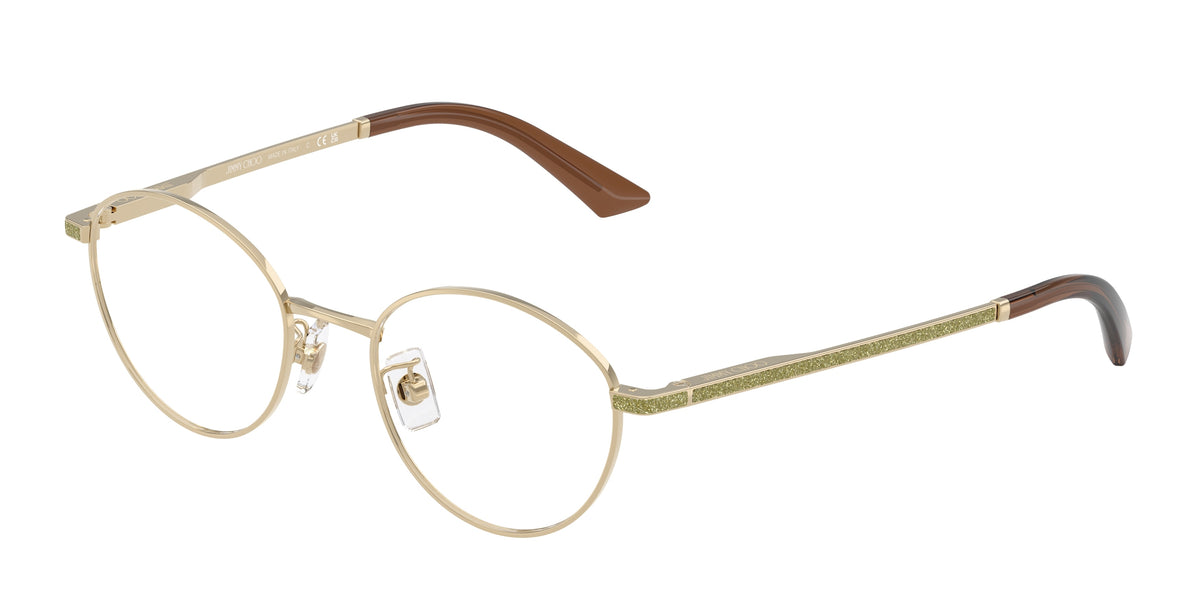 Jimmy Choo 0JC2018JD PALE GOLD round glasses by Jimmy