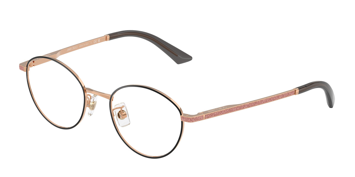 Jimmy Choo 0JC2018JD ROSE GOLD/BLACK round glasses by Jimmy