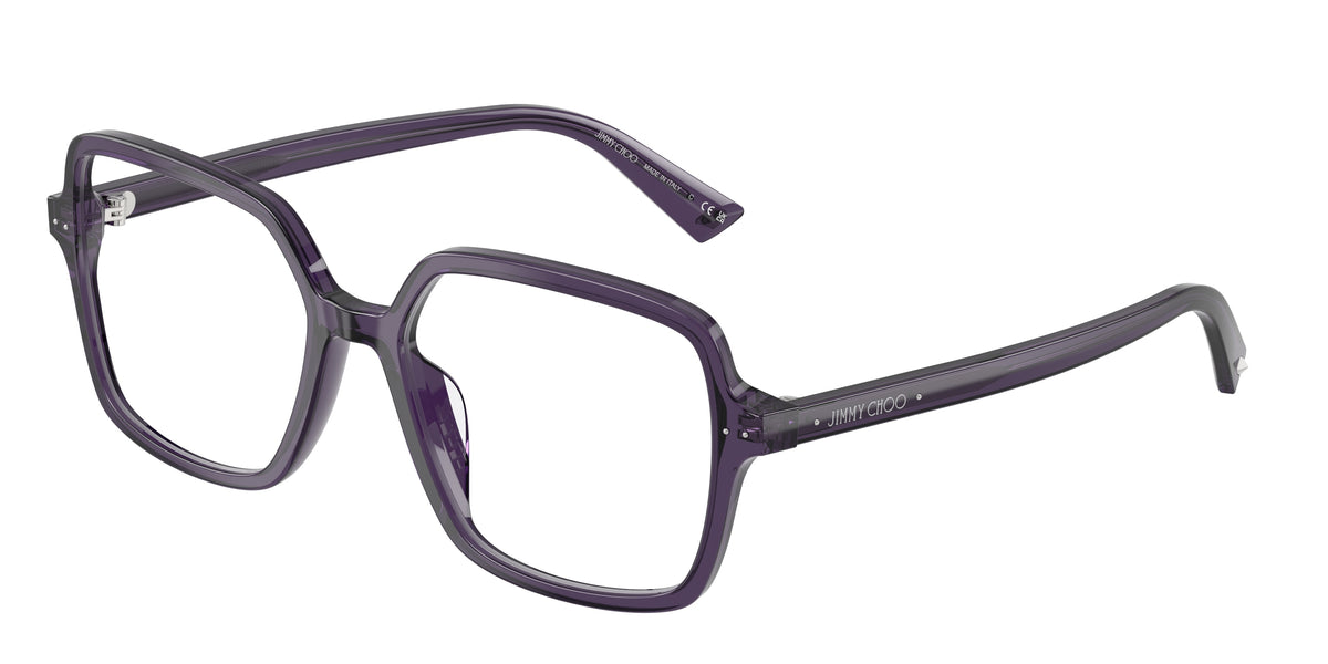 Jimmy Choo 0JC3046U TRANSPARENT PRUNE square glasses by Jimmy