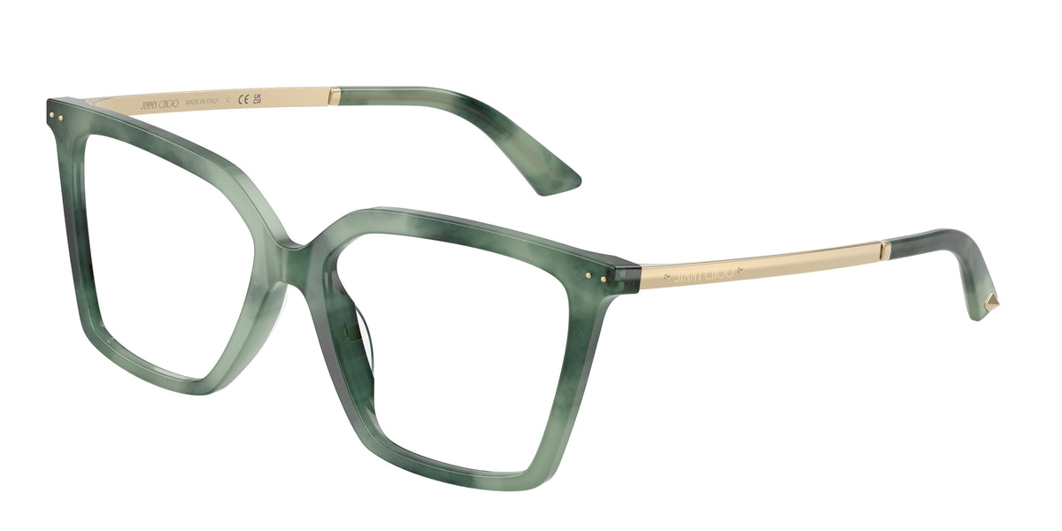 Jimmy Choo 0JC3054U GREEN HAVANA cat eye glasses by Jimmy