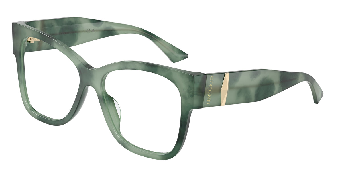 Jimmy Choo 0JC3062U GREEN HAVANA square glasses by Jimmy