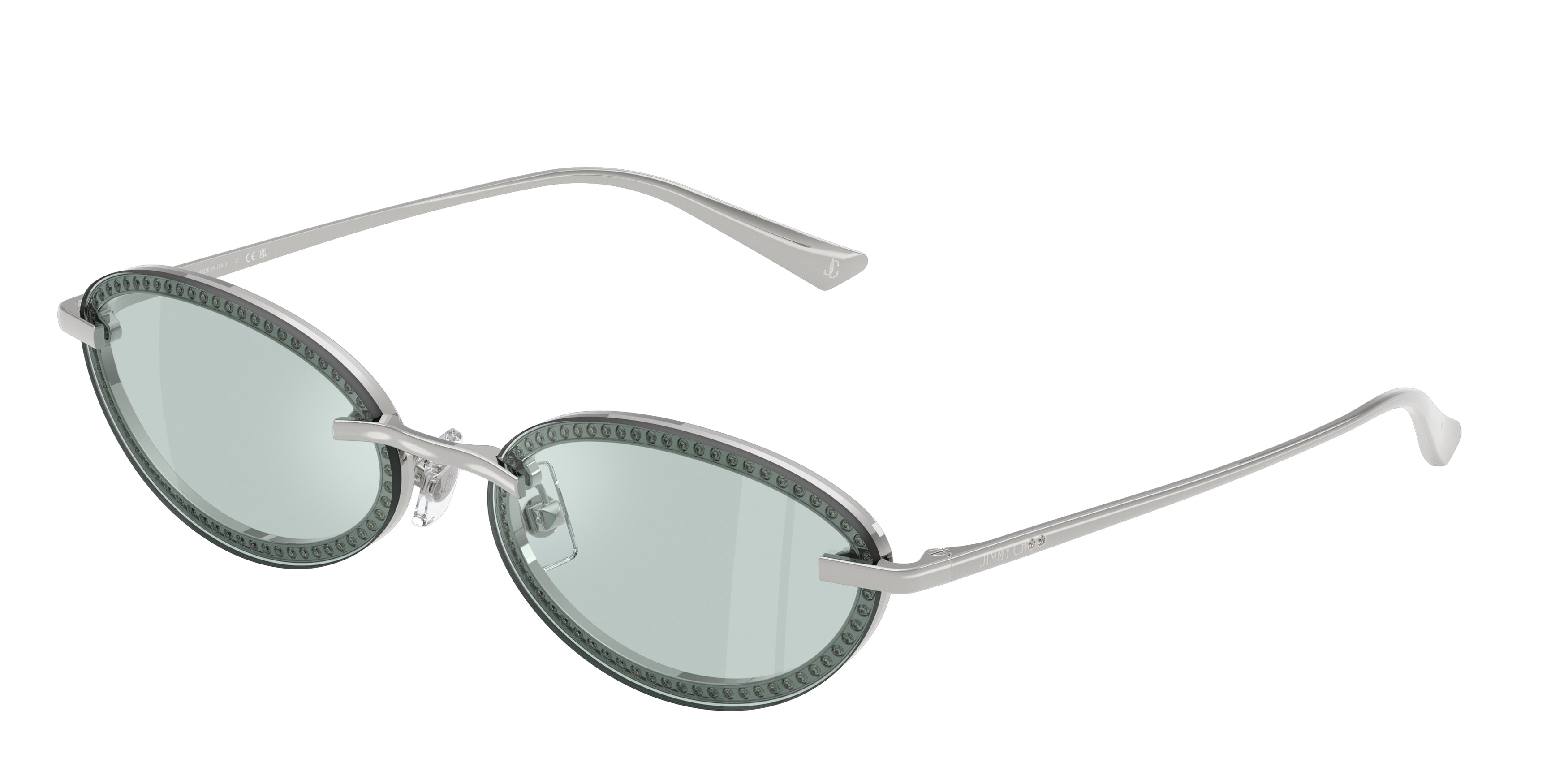 Jimmy Choo 0JC4020B SILVER oval sunglasses by Jimmy
