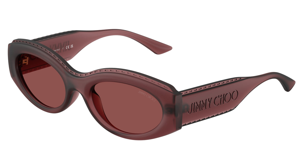 Jimmy Choo 0JC6002U TRANSPARENT CRANBERRY oval sunglasses by Jimmy