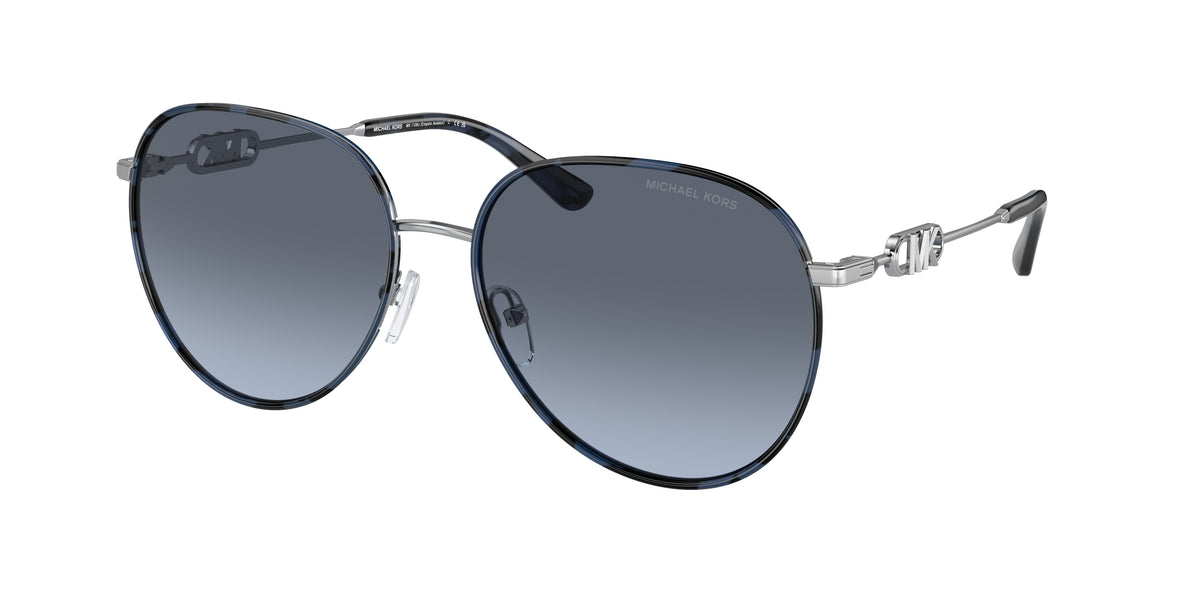MICHAEL KORS 0MK1128J SILVER/BLUE TORTOISE pilot sunglasses by MICHAEL
