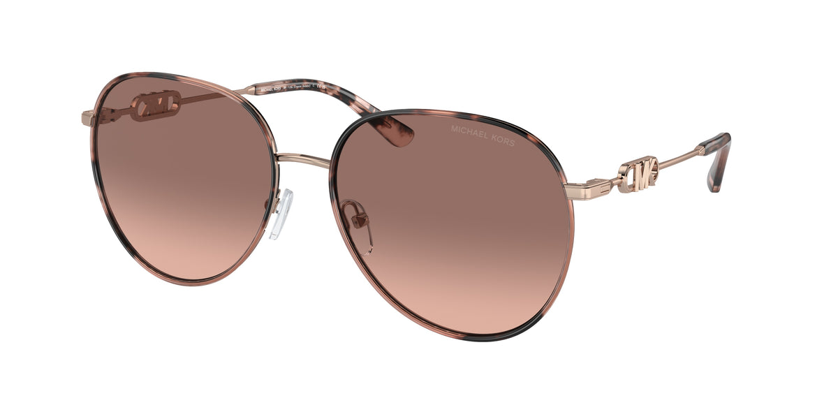MICHAEL KORS 0MK1128J ROSE GOLD/PINK TORTOISE pilot sunglasses by MICHAEL