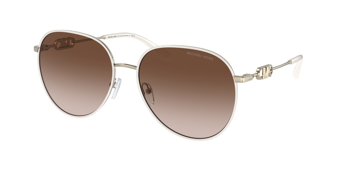 MICHAEL KORS 0MK1128J LIGHT GOLD/WHITE pilot sunglasses by MICHAEL
