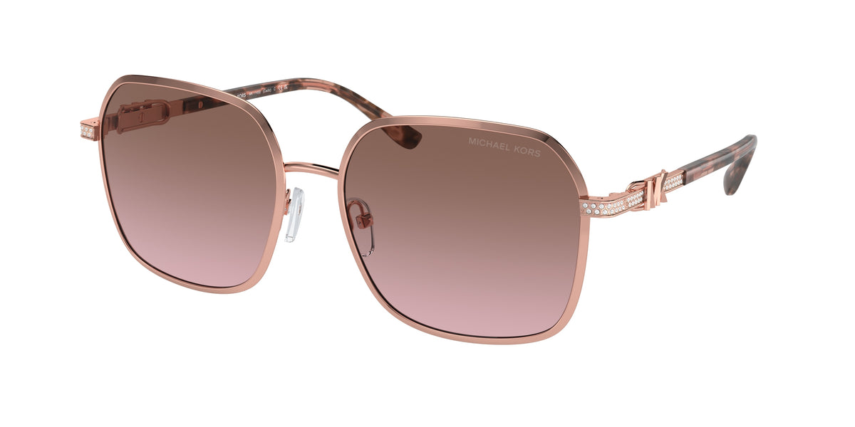 MICHAEL KORS 0MK1145B SHINY ROSE GOLD square sunglasses by MICHAEL