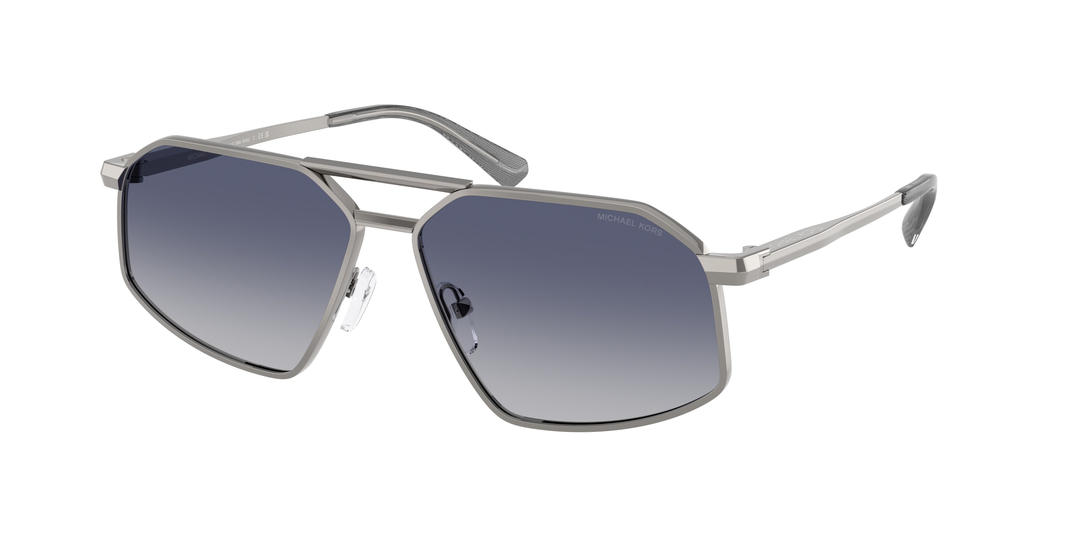 MICHAEL KORS 0MK1167 SHINY GUNMETAL irregular sunglasses by MICHAEL