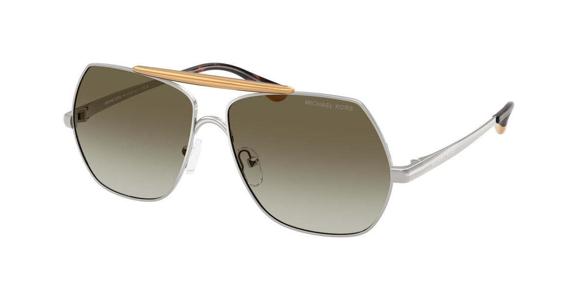 MICHAEL KORS 0MK1173 SHINY SILVER pilot sunglasses by MICHAEL
