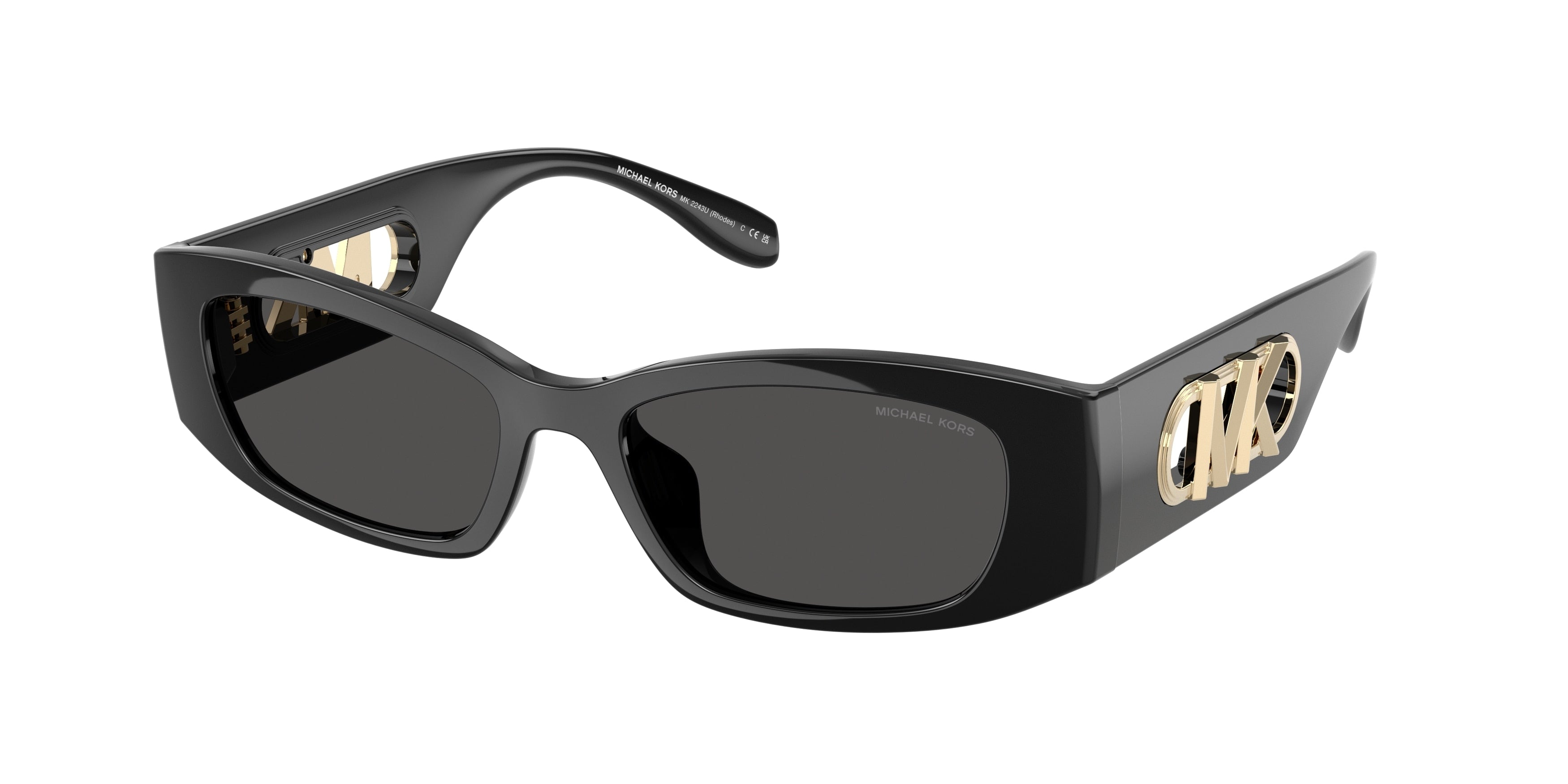 MICHAEL KORS 0MK2243U BLACK rectangle sunglasses by MICHAEL