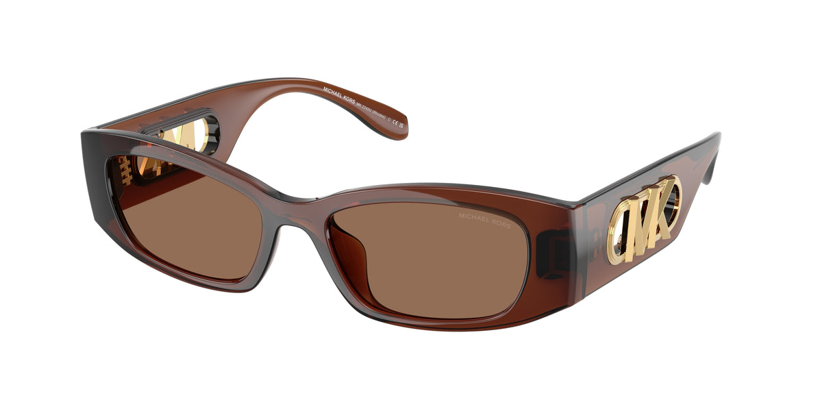 MICHAEL KORS 0MK2243U BROWN TRANSPARENT rectangle sunglasses by MICHAEL