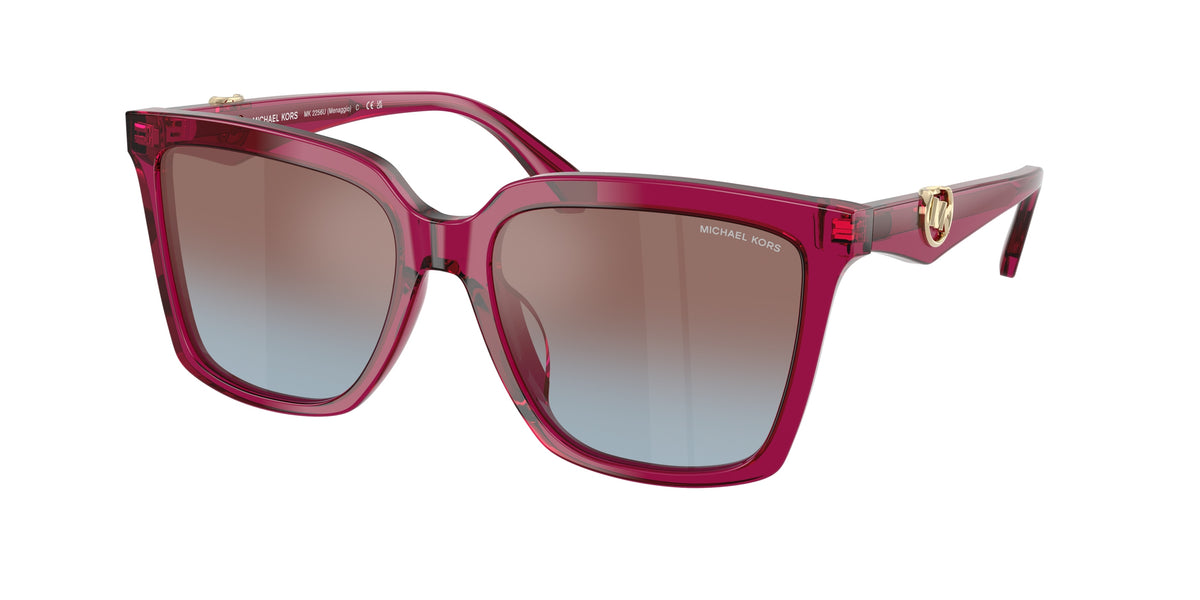 MICHAEL KORS 0MK2256U TRANSPARENT PLUM square sunglasses by MICHAEL
