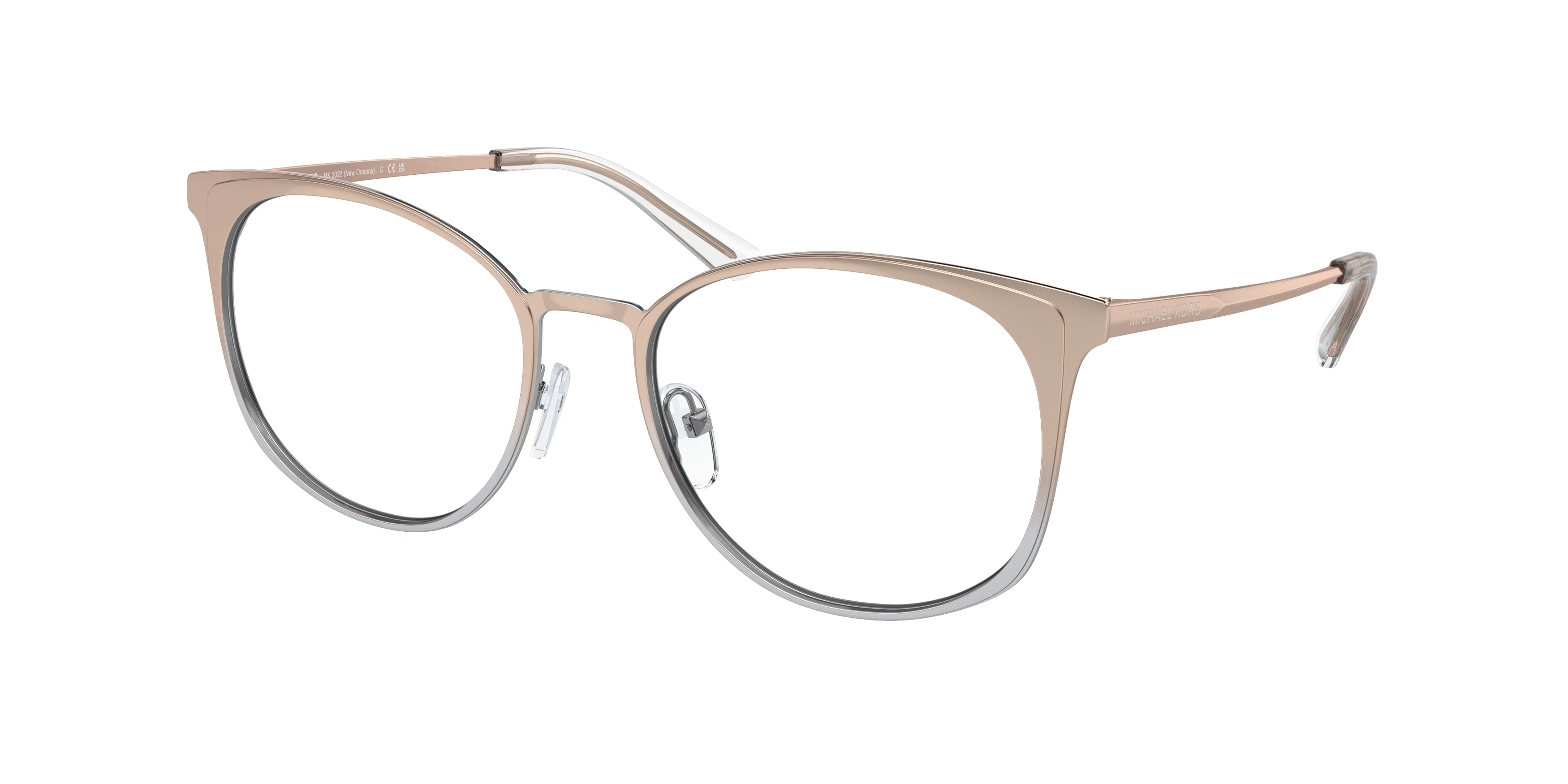 MICHAEL KORS 0MK3022 ROSE GOLD SILVER GRADIENT round glasses by MICHAEL