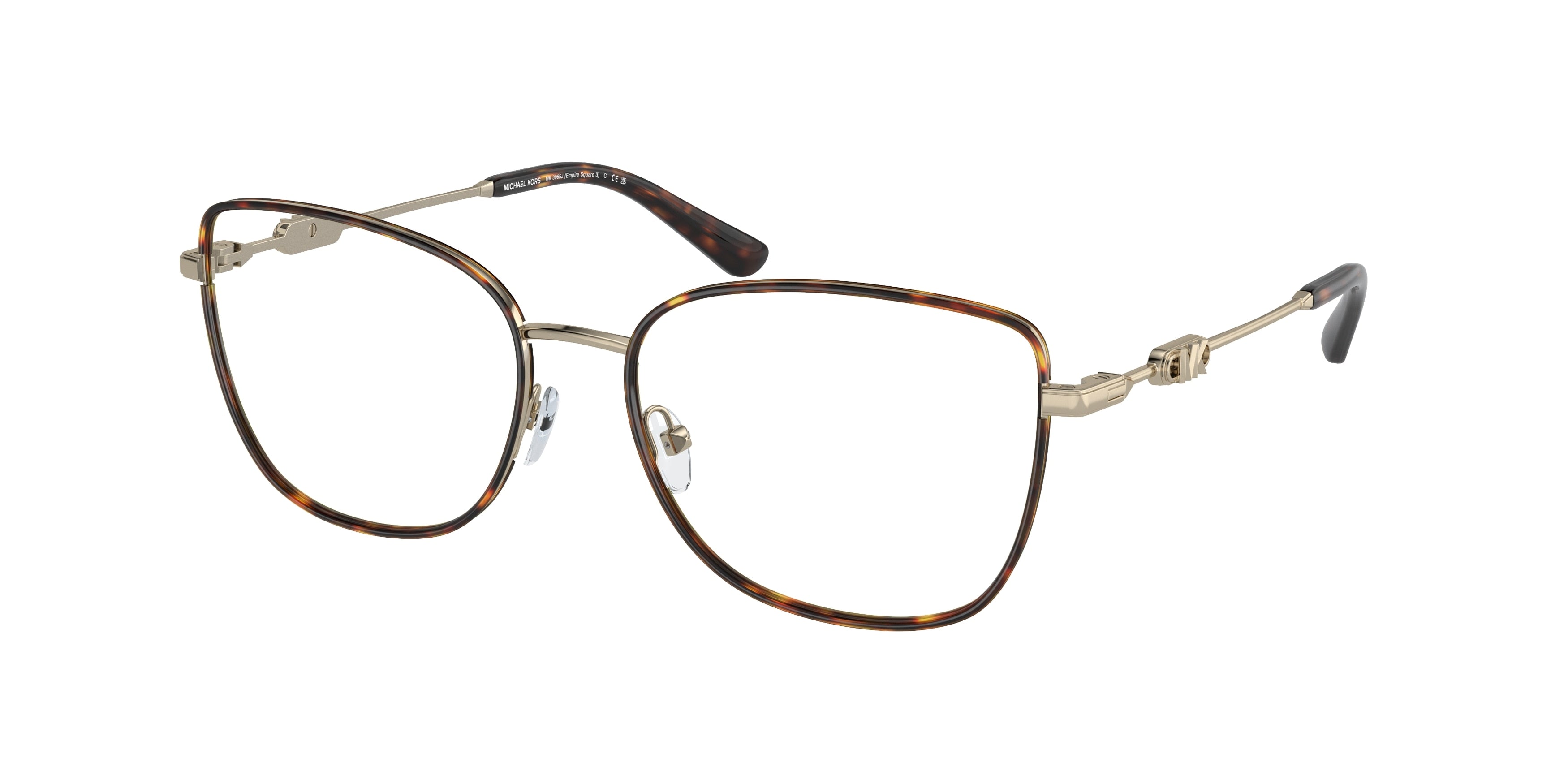 MICHAEL KORS 0MK3065J LIGHT GOLD/DARK TORTOISE square glasses by MICHAEL