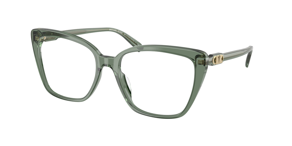 MICHAEL KORS 0MK4110U SMOKEY OLIVE TRANSPARENT square glasses by MICHAEL
