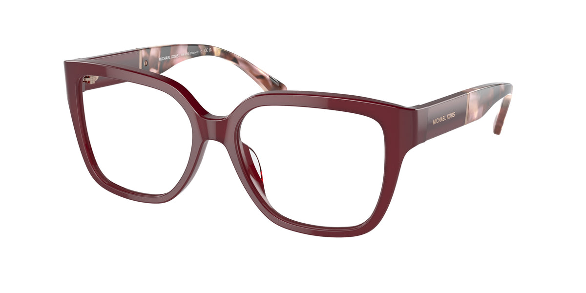 MICHAEL KORS 0MK4112 DARK RED TRANSPARENT square glasses by MICHAEL