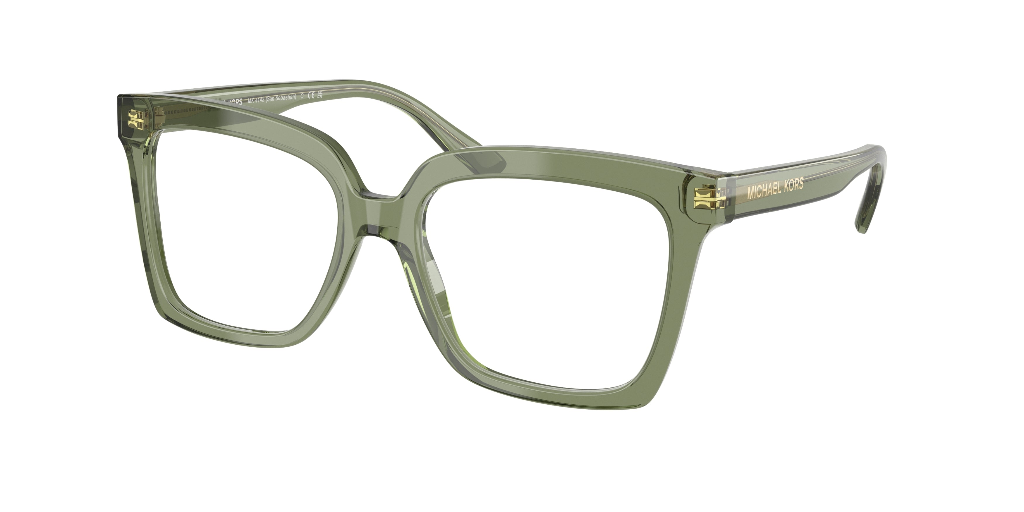 MICHAEL KORS 0MK4143 GREEN TRANSPARENT square glasses by MICHAEL
