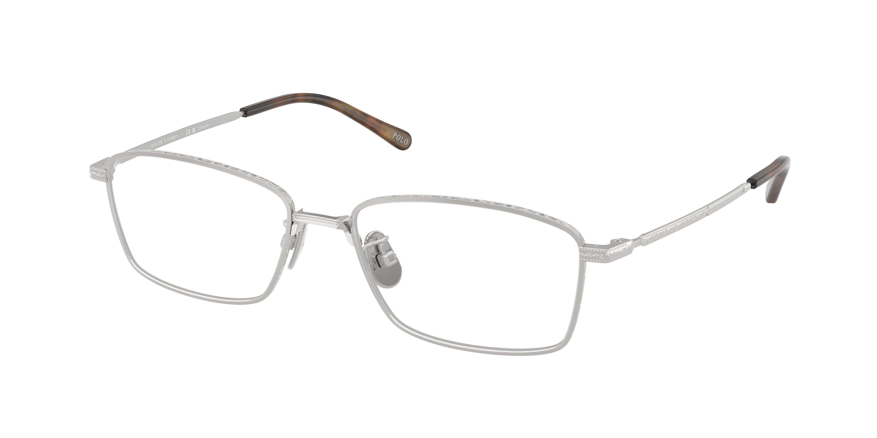 POLO 0PH1240TD SHINY BRUSHED SILVER rectangle glasses by POLO
