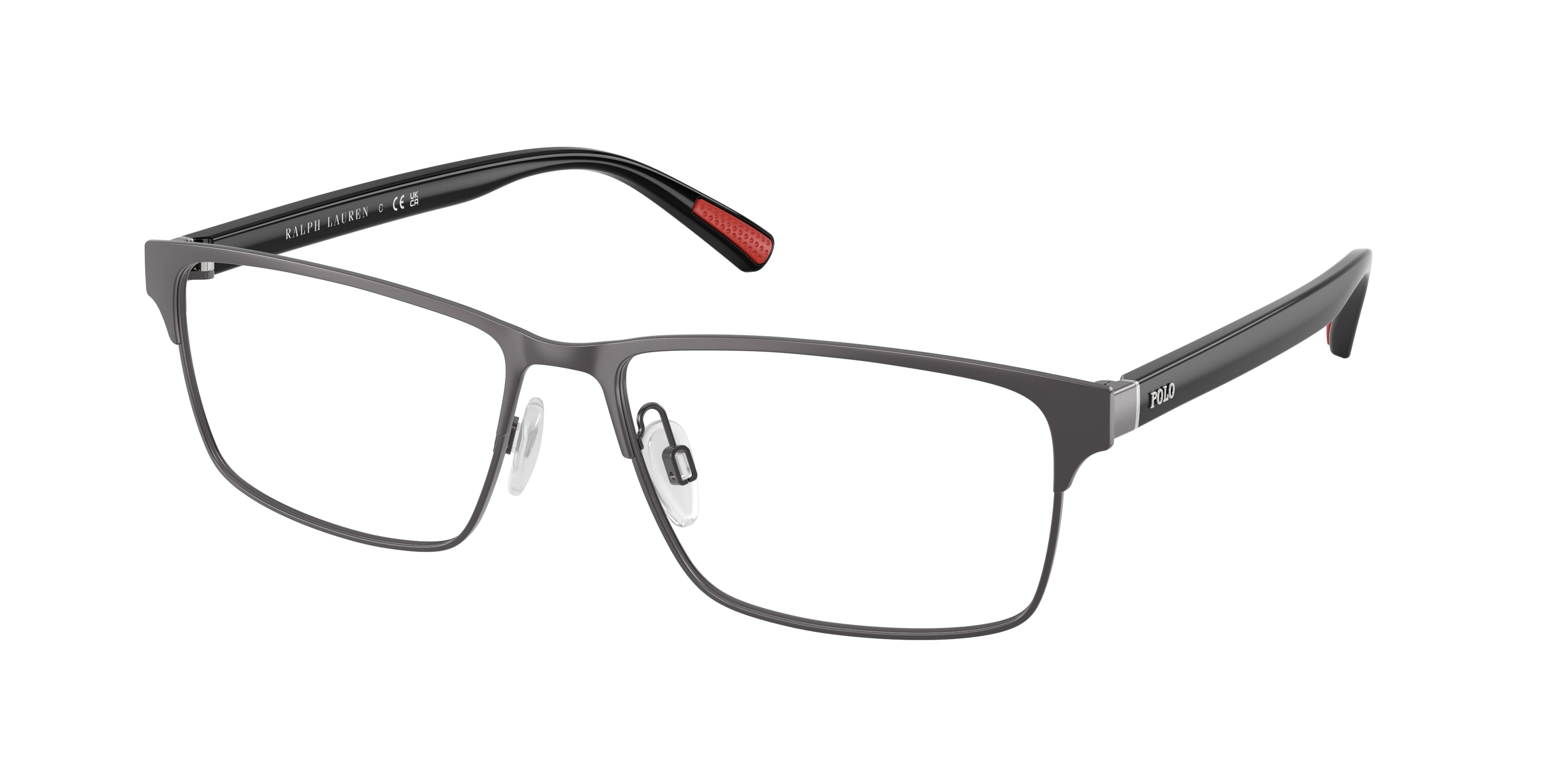 POLO 0PH1243 SEMISHINY DARK GUNMETAL rectangle glasses by POLO