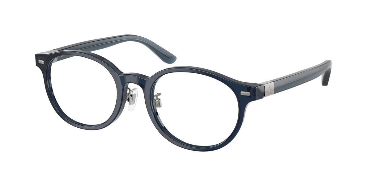 POLO 0PH2289D SHINY TRANSPARENT BLUE oval glasses by POLO
