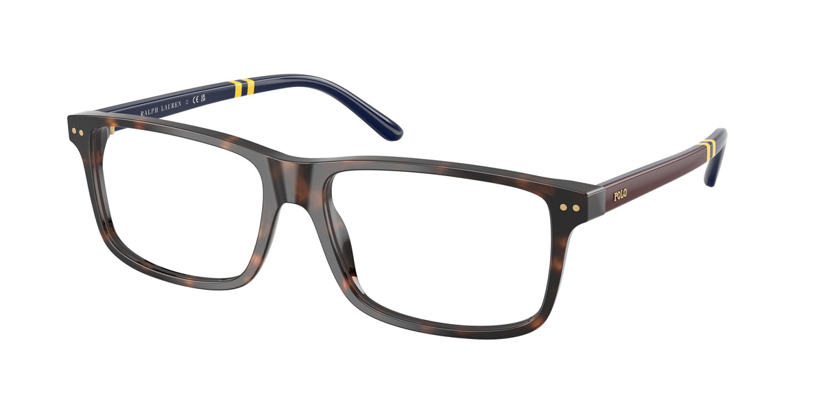 POLO 0PH2296 SHINY DARK HAVANA rectangle glasses by POLO