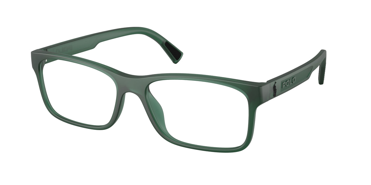 POLO 0PH2301U MATTE TRANSPARENT GREEN rectangle glasses by POLO