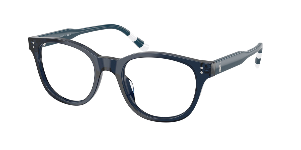 POLO 0PH2303U SHINY TRANSPARENT BLUE square glasses by POLO