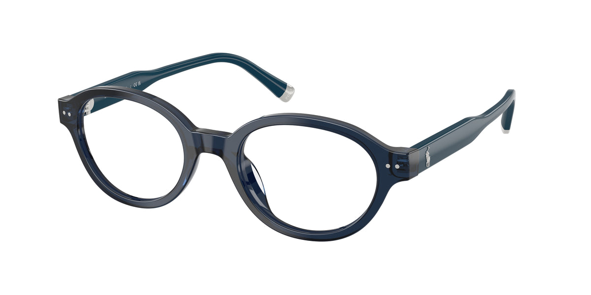 POLO 0PH2305U SHINY TRANSPARENT NAVY BLUE oval glasses by POLO