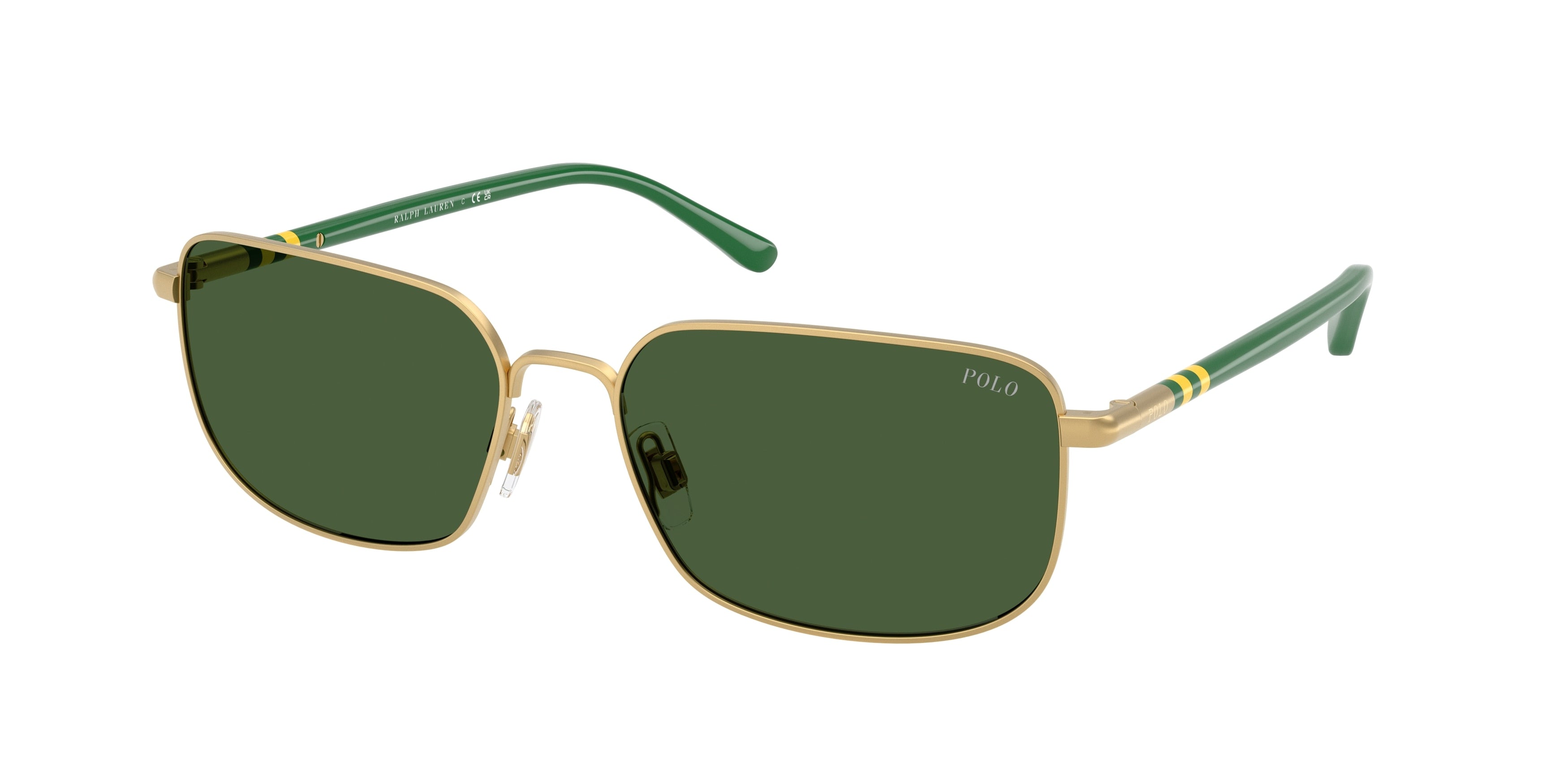 POLO 0PH3159 SEMISHINY PALE GOLD rectangle sunglasses by POLO