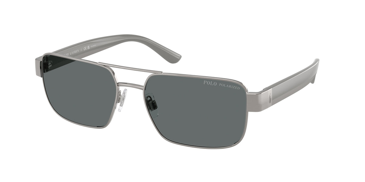 POLO 0PH3161 BRUSHED GUNMETAL rectangle sunglasses by POLO
