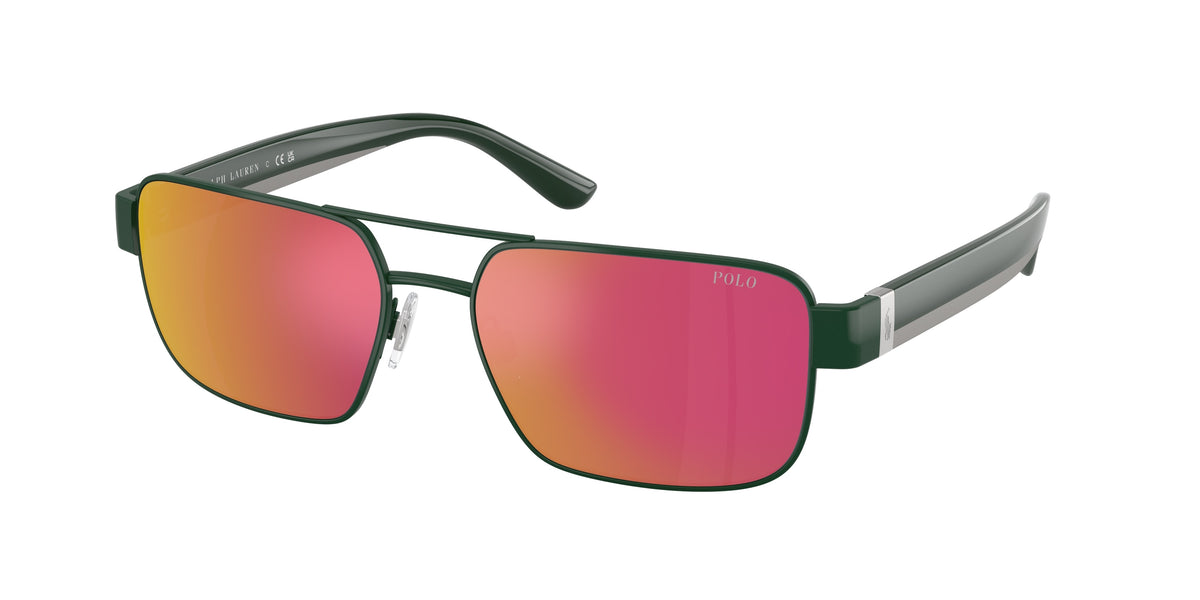 POLO 0PH3161 SHINY DARK GREEN rectangle sunglasses by POLO