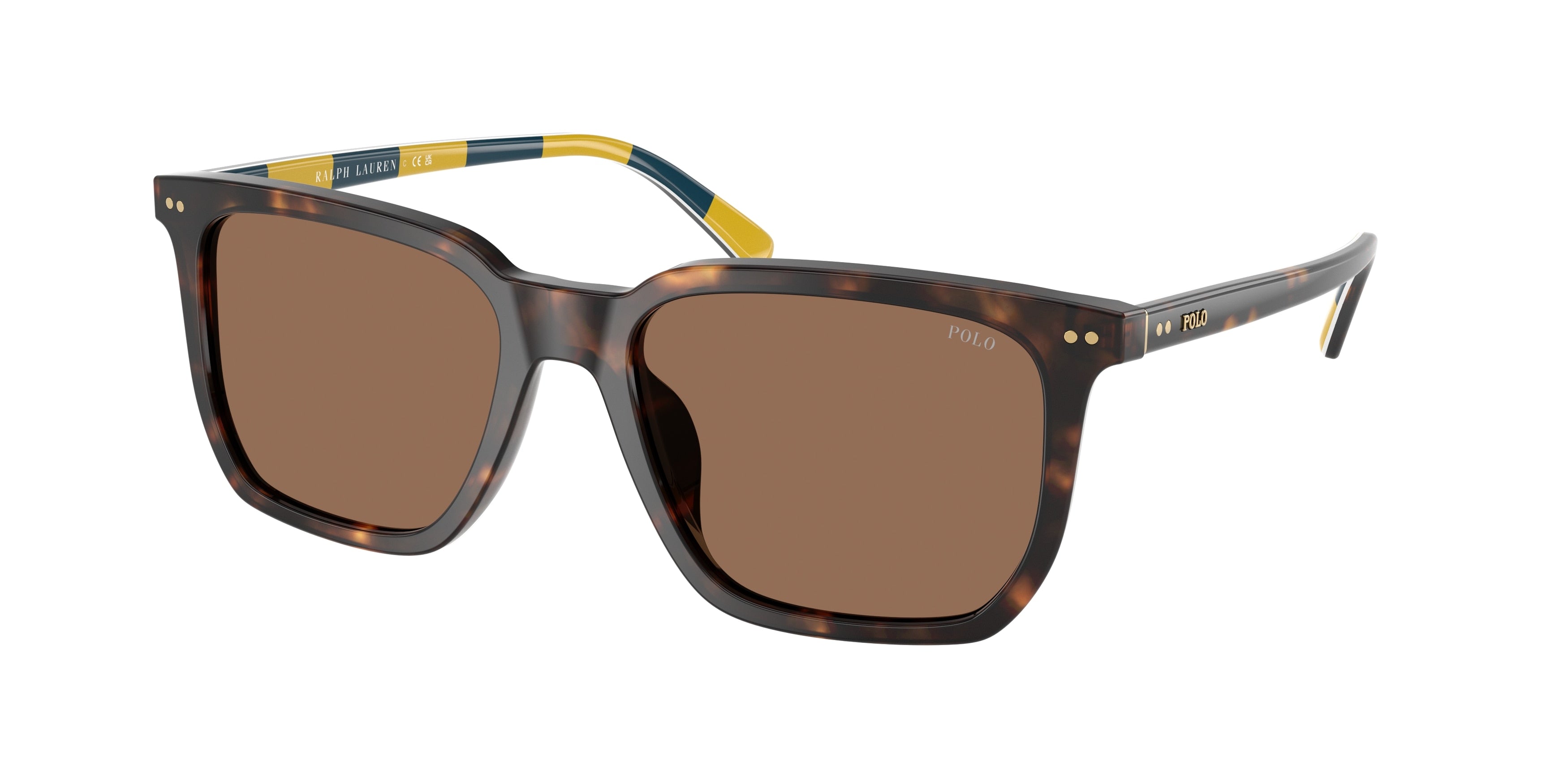 POLO 0PH4224U SHINY DARK HAVANA rectangle sunglasses by POLO