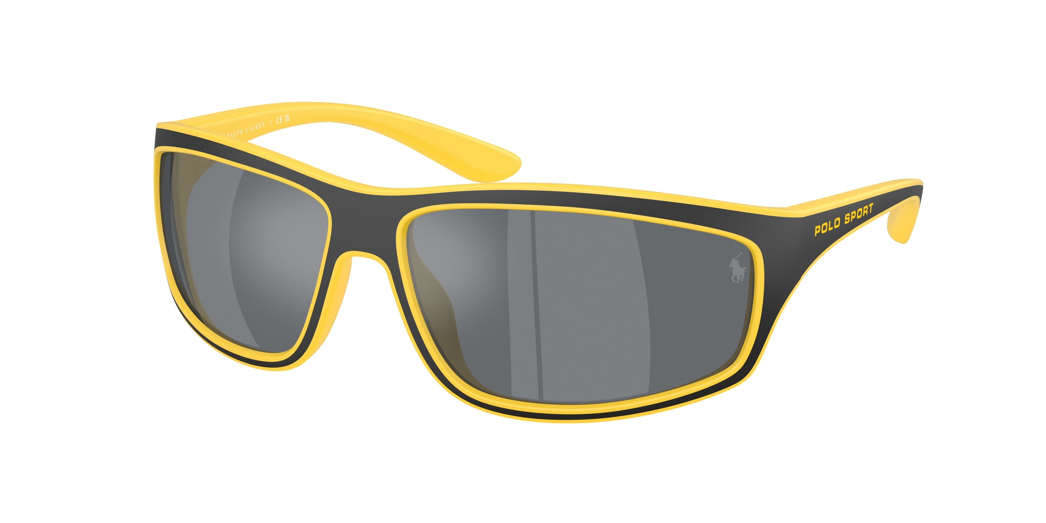 POLO 0PH4227U MATTE YELLOW/BLACK rectangle sunglasses by POLO