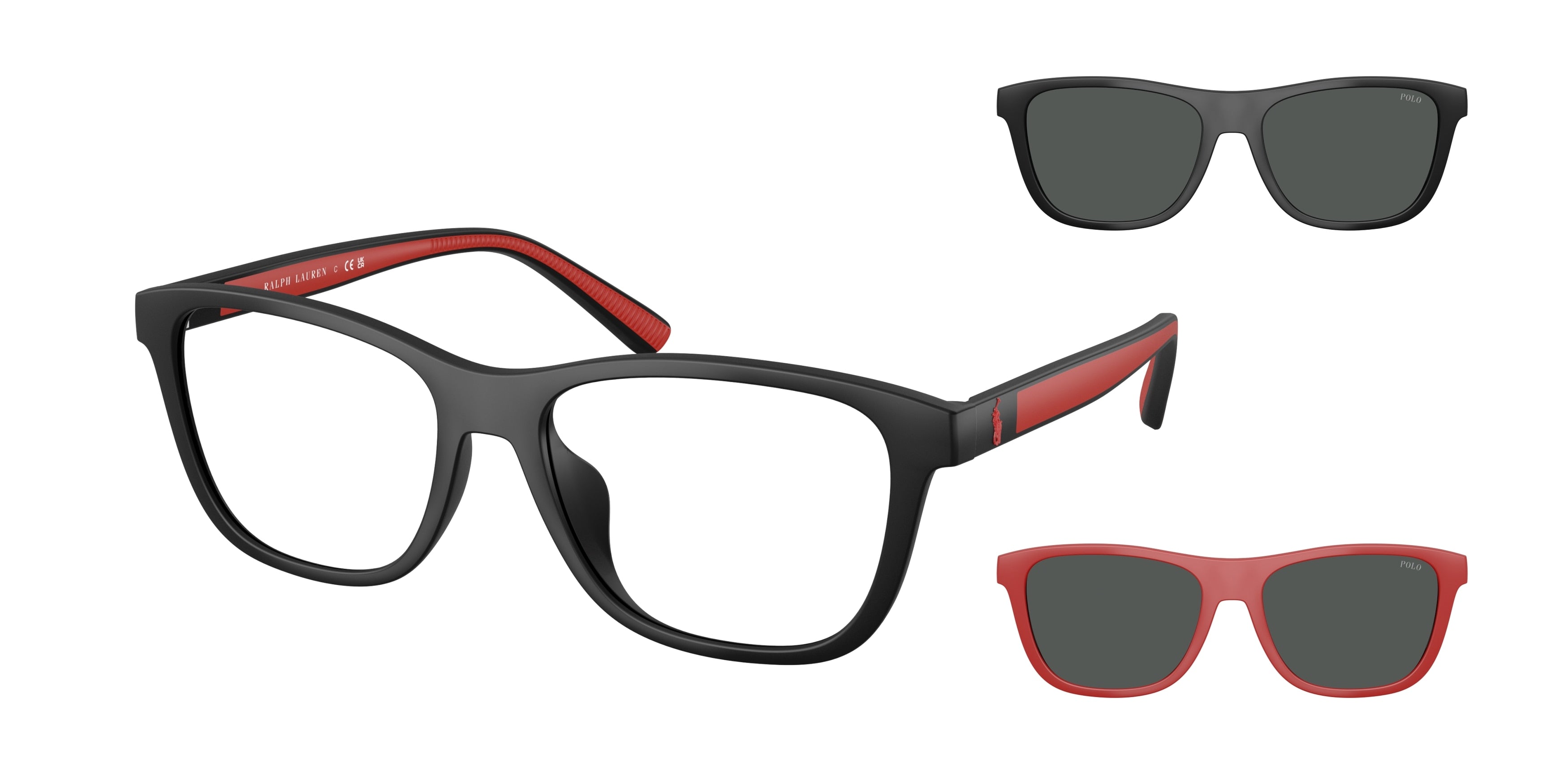 POLO 0PH4228U MATTE BLACK square sunglasses by POLO