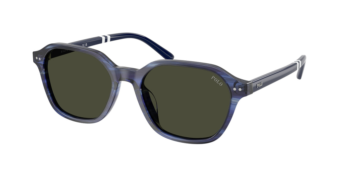 POLO 0PH4234U SHINY STRIPED BLUE irregular sunglasses by POLO