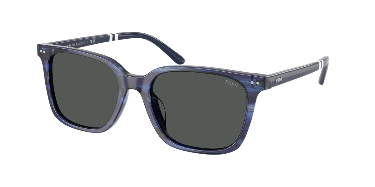 POLO 0PH4235U SHINY STRIPED BLUE square sunglasses by POLO
