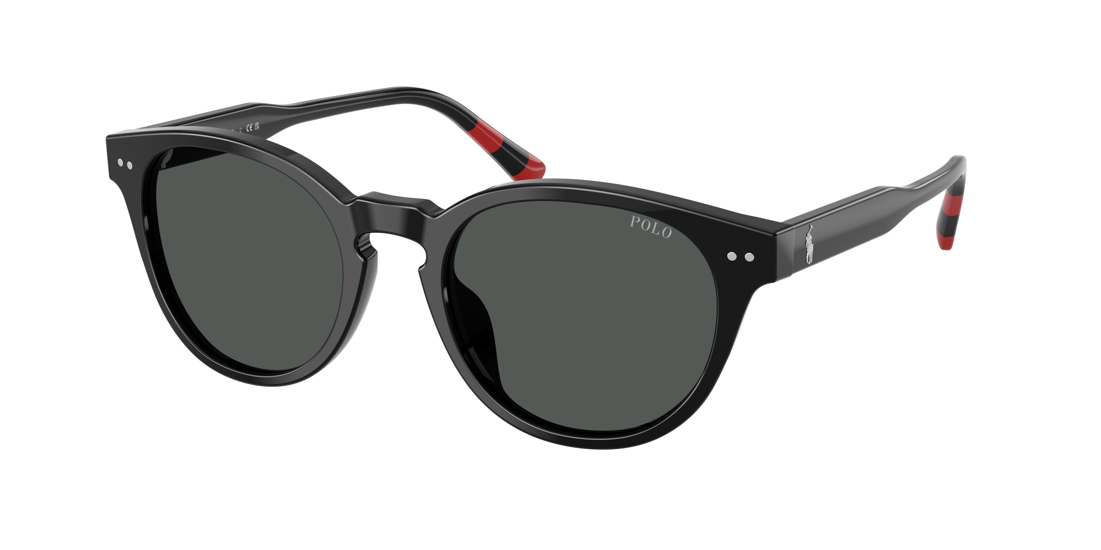POLO 0PH4241U SHINY BLACK round sunglasses by POLO