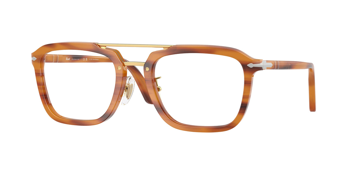 PERSOL 0PO0204V STRIPED BROWN square glasses by PERSOL