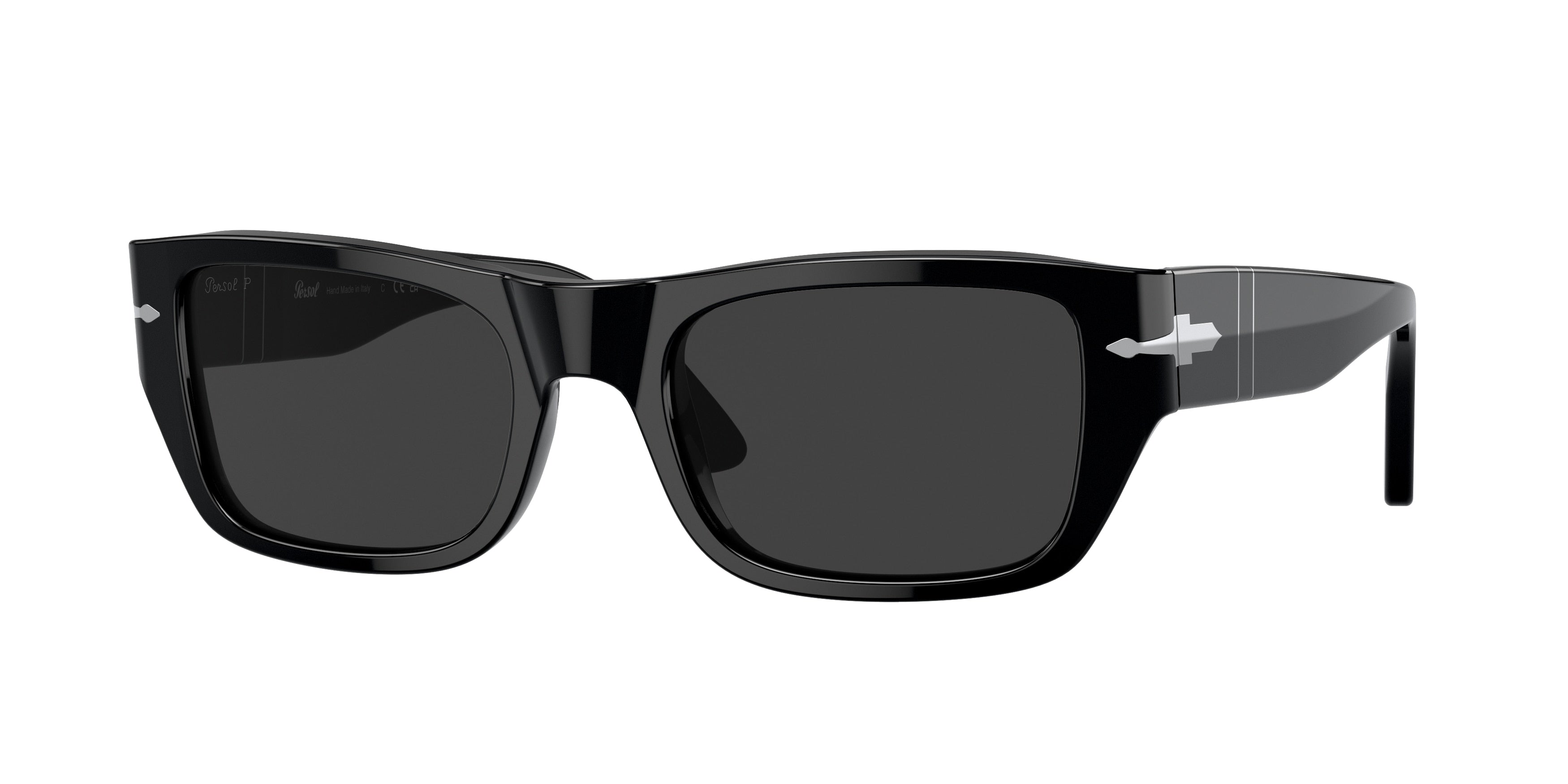 PERSOL 0PO3268S BLACK rectangle sunglasses by PERSOL