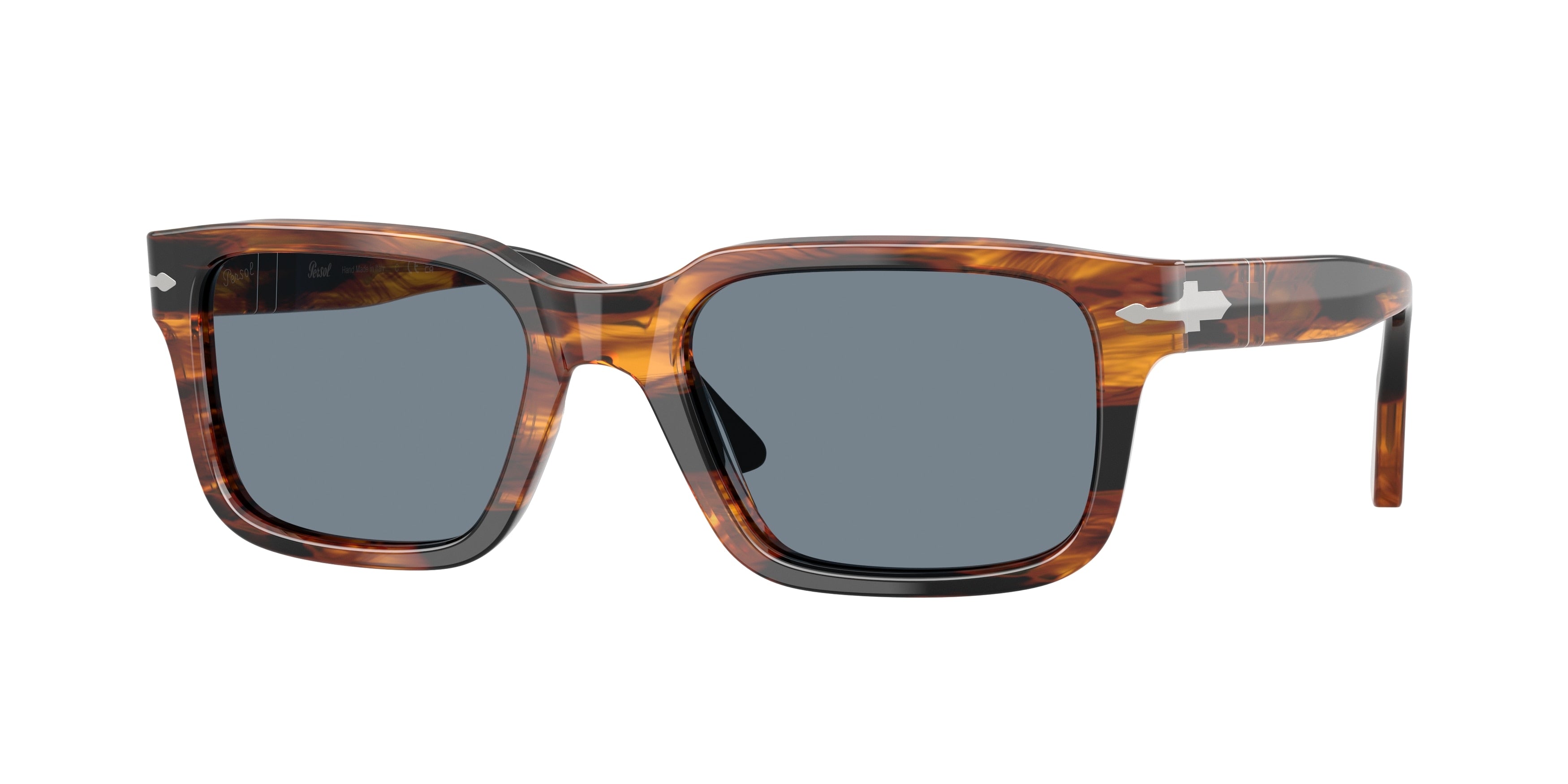 PERSOL 0PO3272S STRIPED BLACK & BROWN rectangle sunglasses by PERSOL