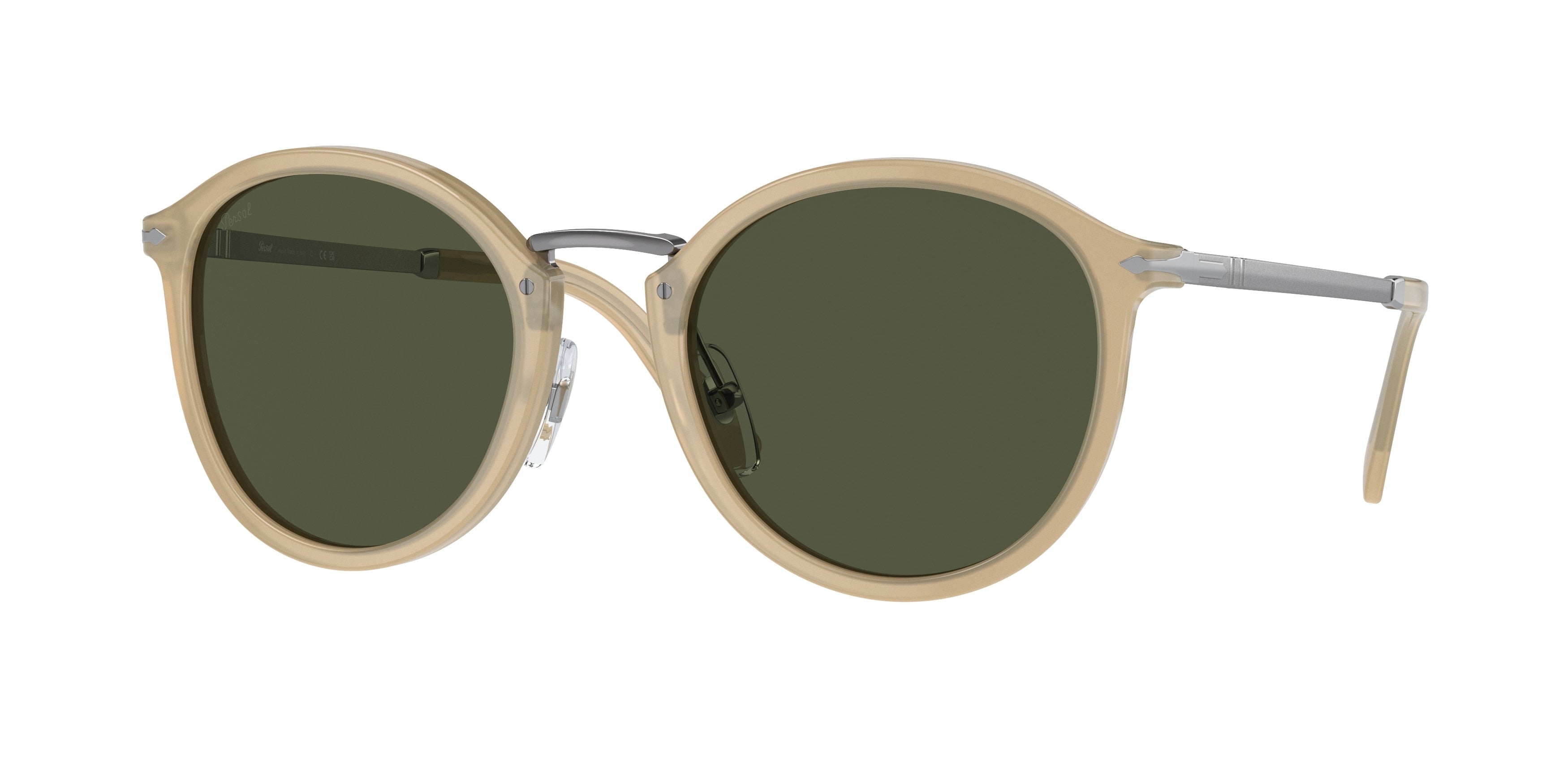 PERSOL 0PO3309S BEIGE OPAL round sunglasses by PERSOL