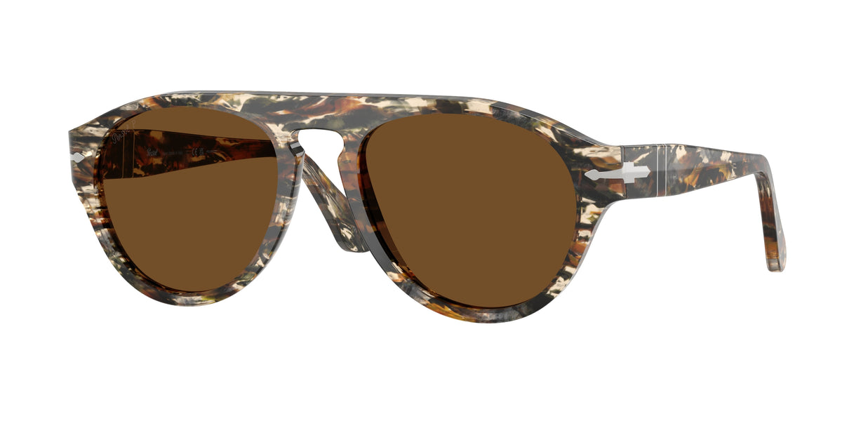 PERSOL 0PO3370S AMBER BROWN/PIRATE BLACK pilot sunglasses by PERSOL